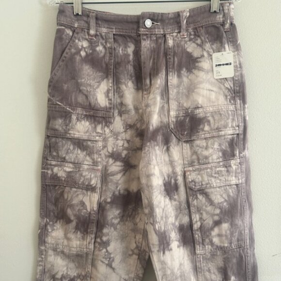 Free People We The Free Denim - Free People We The Free Tie Dye Madison Lavender Beige Utility Jeans NEW 29